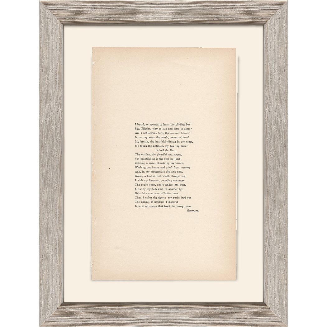 Antique print of nature related poetry