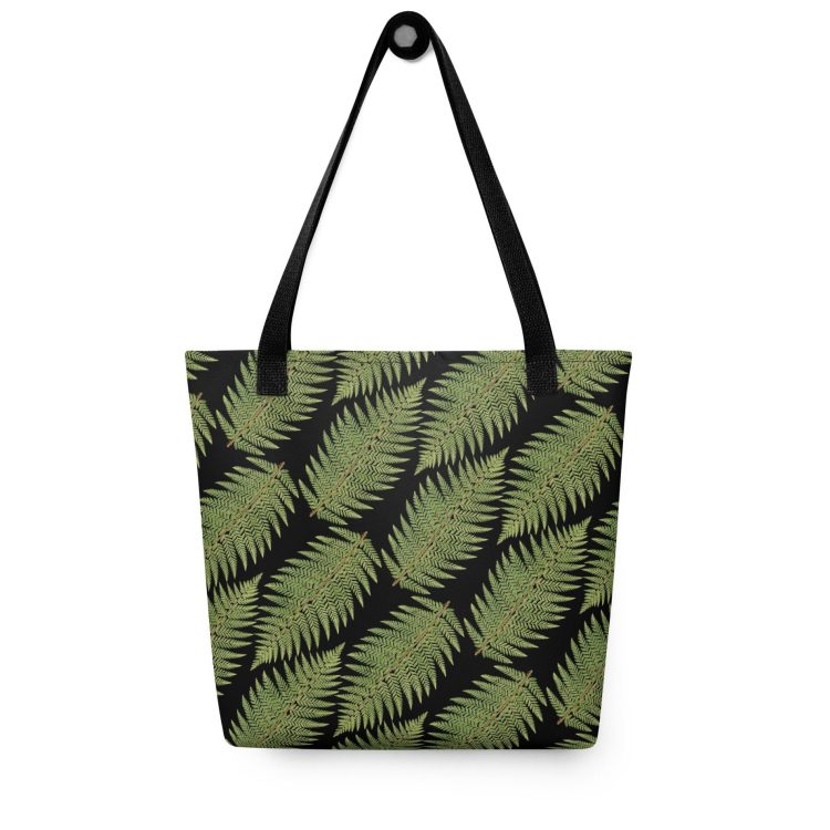 Fern pattern reusable eco-friendly tote bag - Greenleaf Fern Hiking Collection