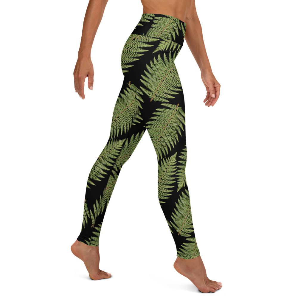 Fern pattern yoga leggings - Greenleaf Fern Hiking Collection