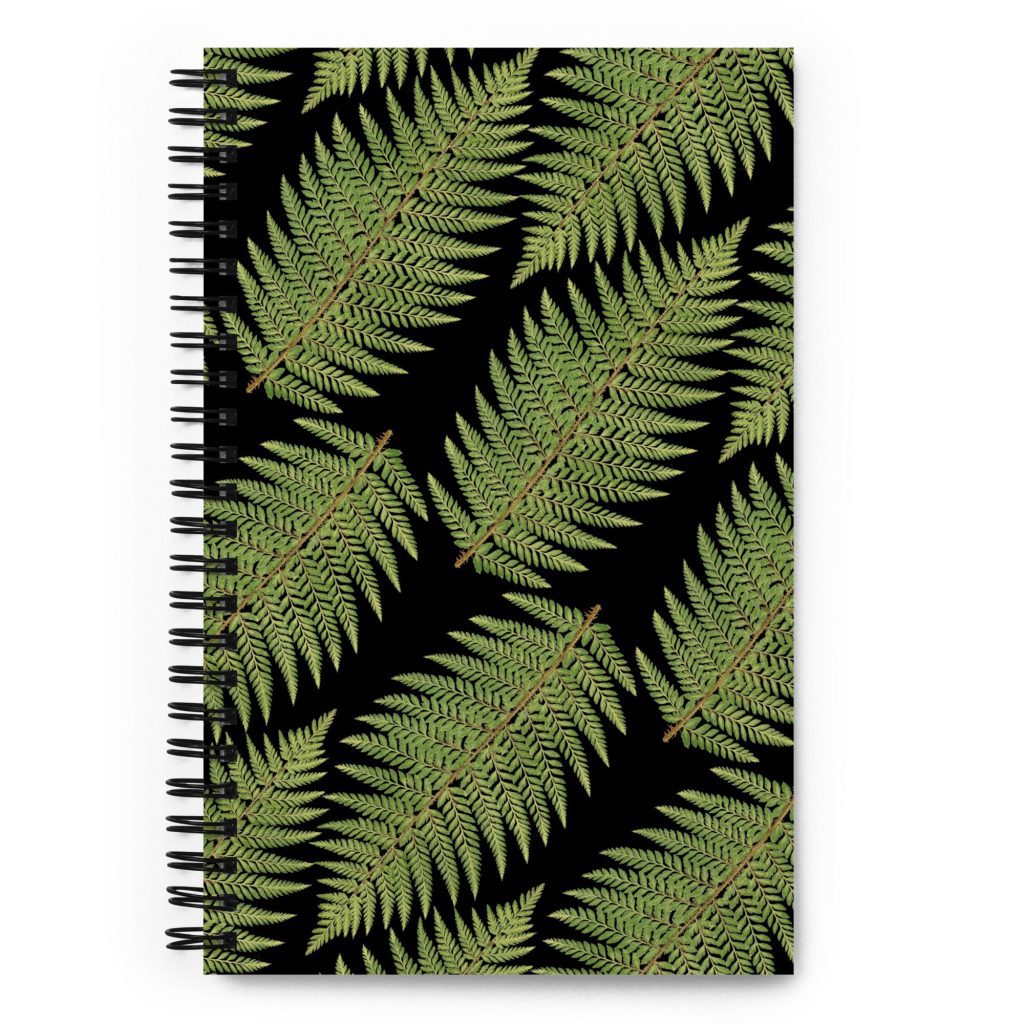 Fern pattern spiral notebook nature journal - Greenleaf Fern Hiking Collection