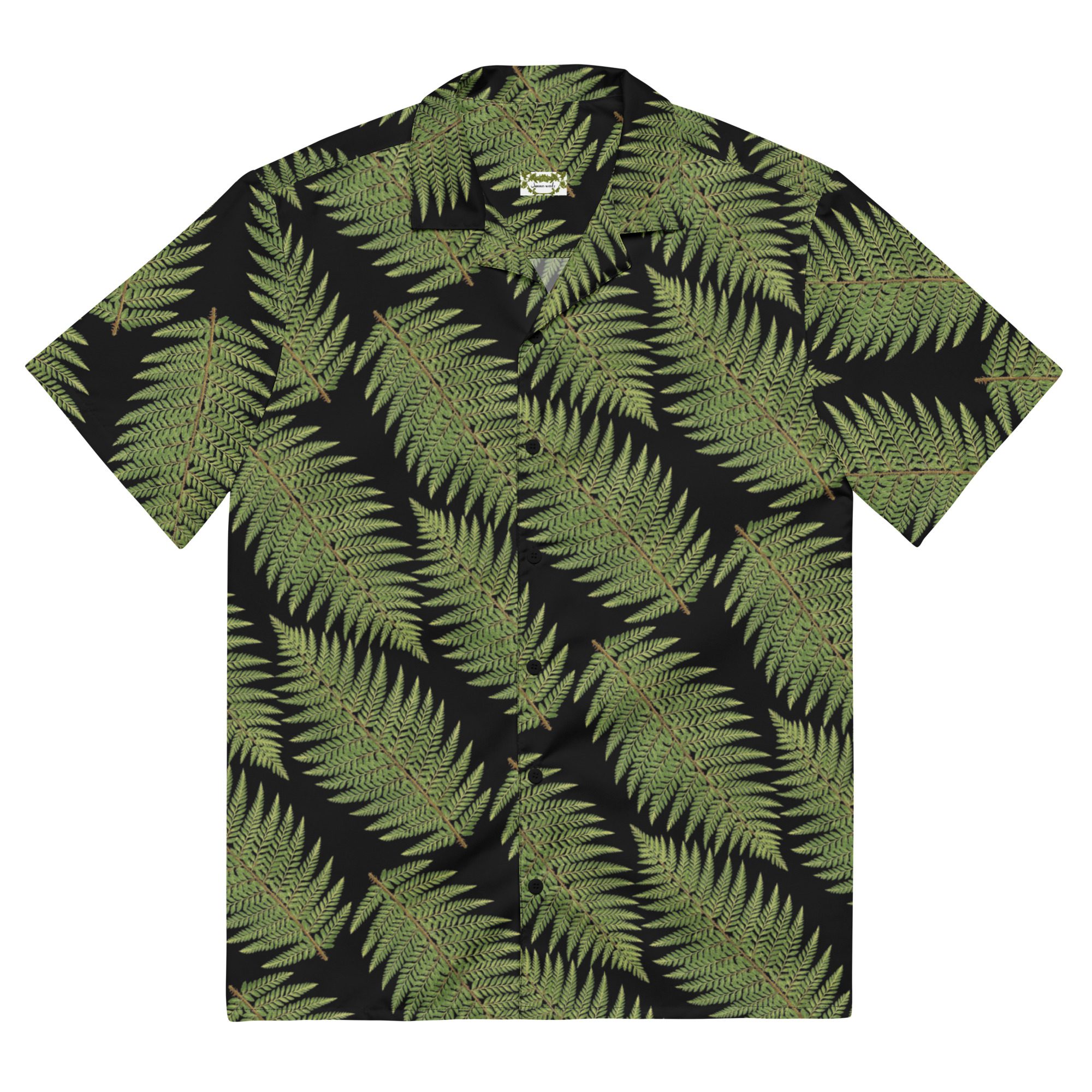 Recycled Unisex Button-Down Short-Sleeve Shirt - Greenleaf Fern Hiking Collection