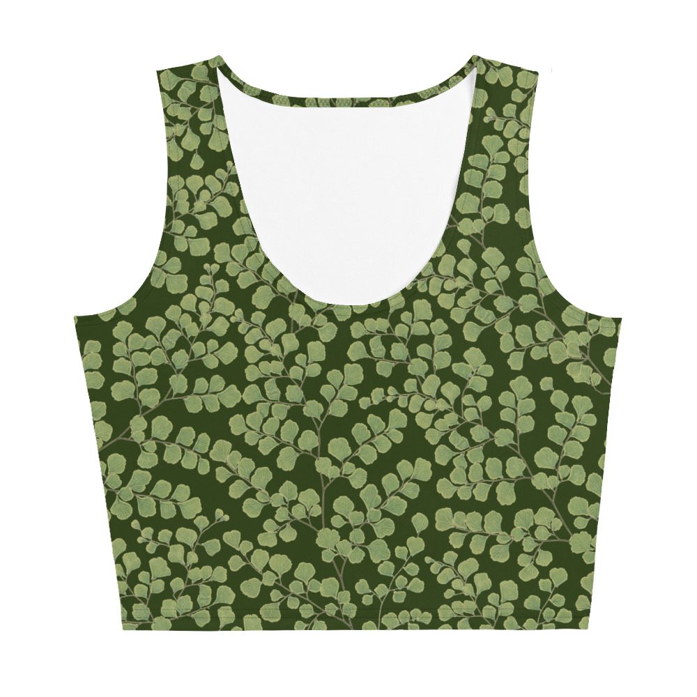 Cropped Tank Top Crop Top - Maidenhair Fern Hiking Collection - Leaf Green
