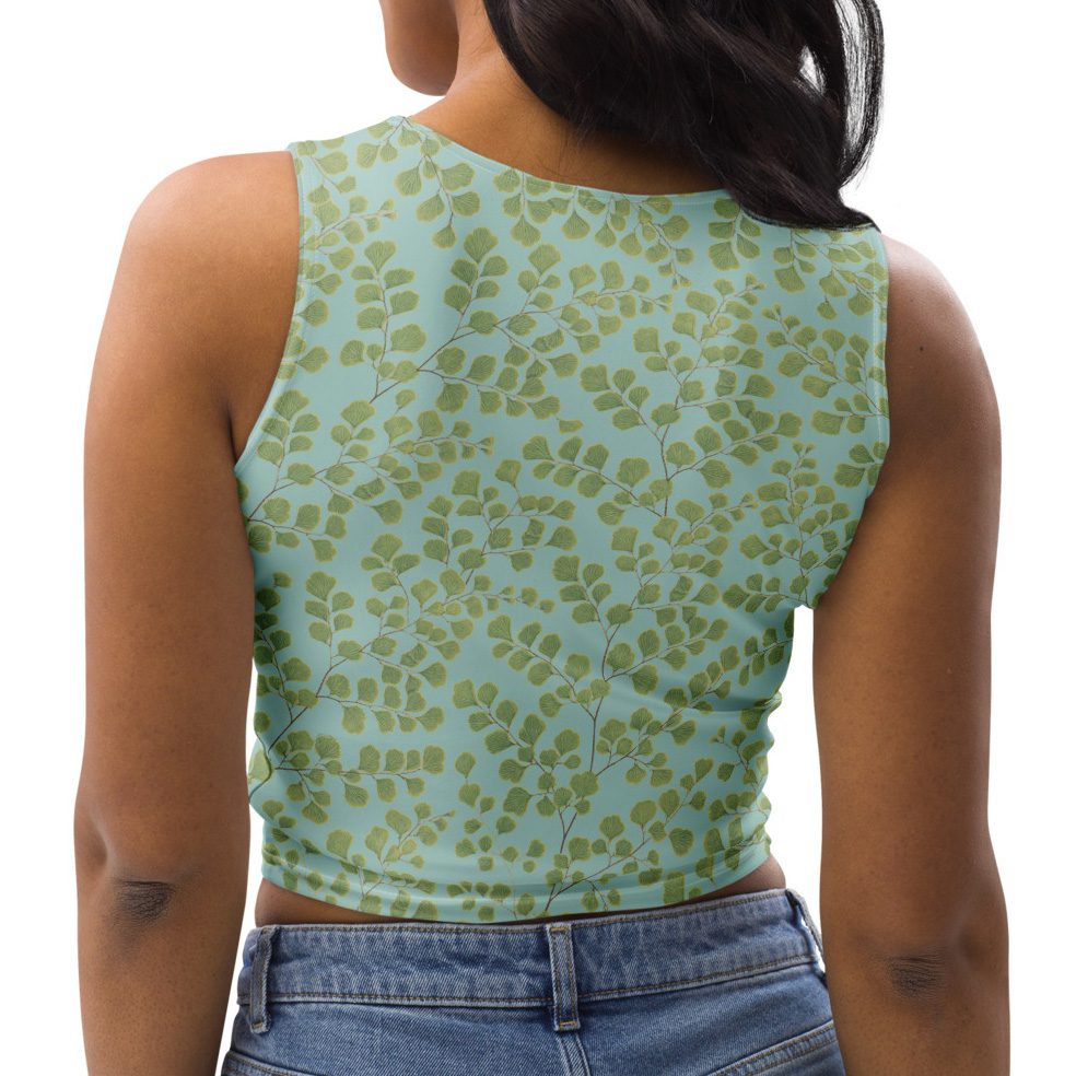 Cropped Tank Top Crop Top - Maidenhair Fern Hiking Collection - Light Blue