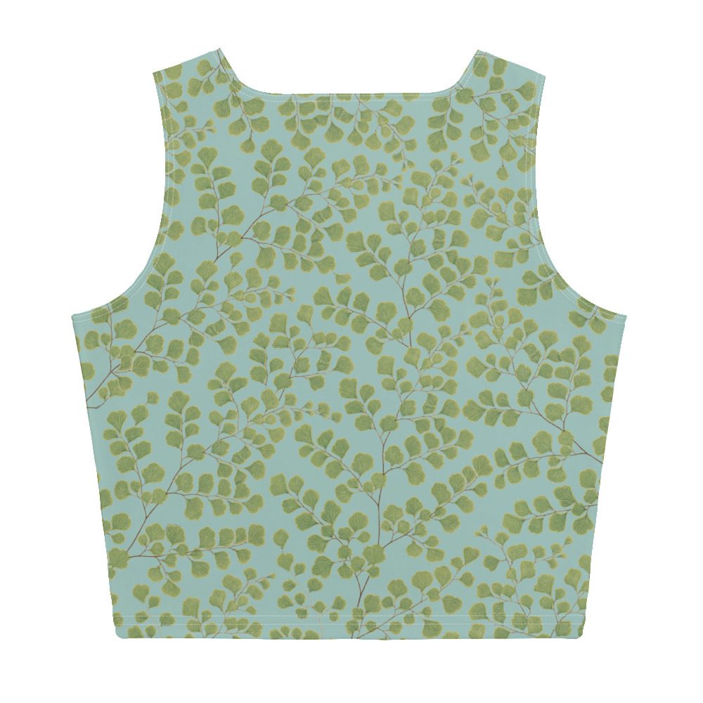 Cropped Tank Top Crop Top - Maidenhair Fern Hiking Collection - Light Blue