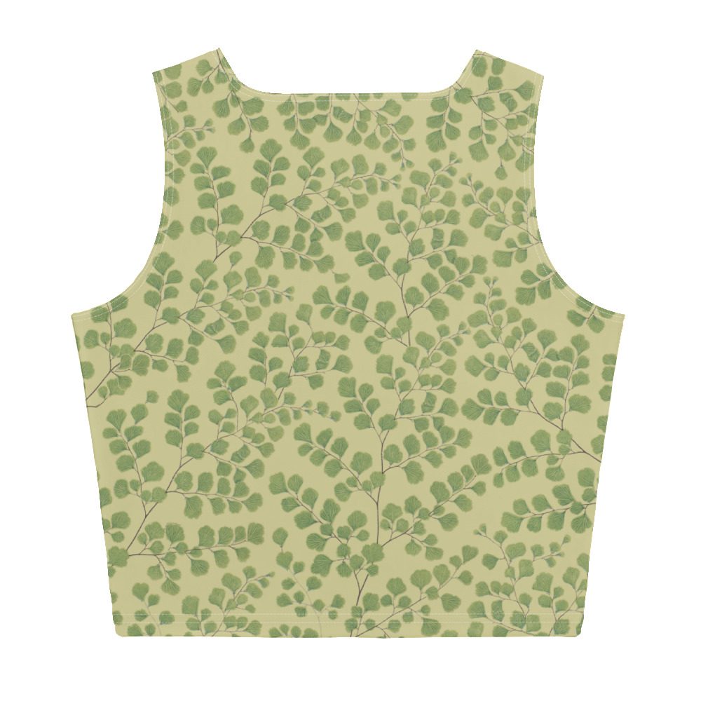 Cropped Tank Top Crop Top - Maidenhair Fern Hiking Collection - Soft Yellow