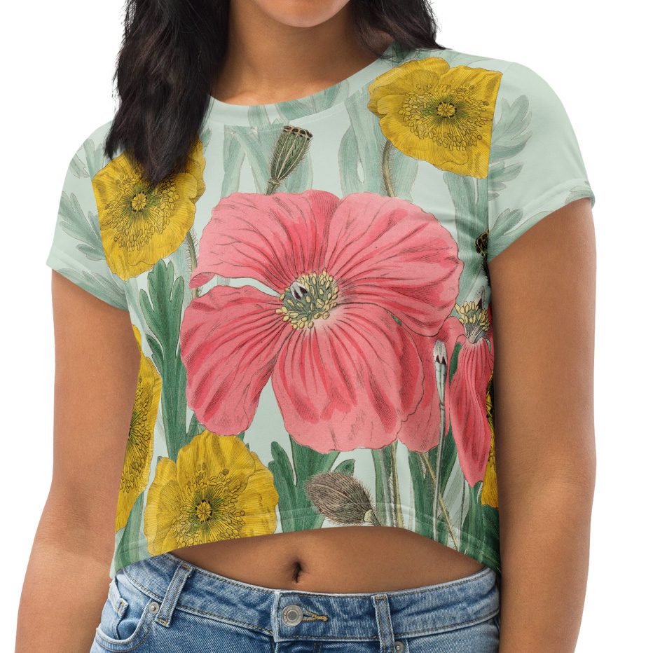 Cropped Short-sleeve T-shirt - Summer Bouquet Gardening Collection