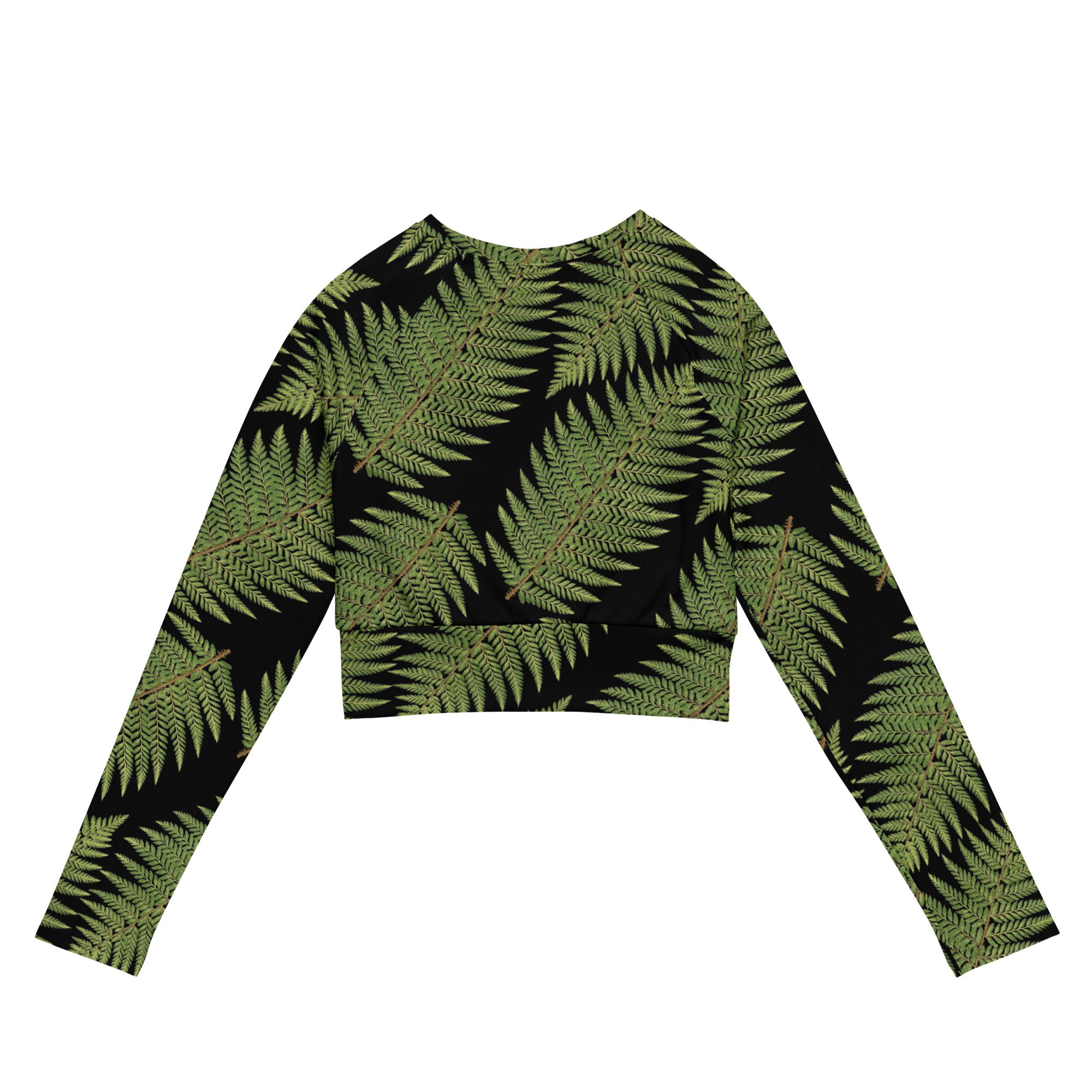 Recycled Long-sleeve Crop Top - Greenleaf Fern Hiking Collection