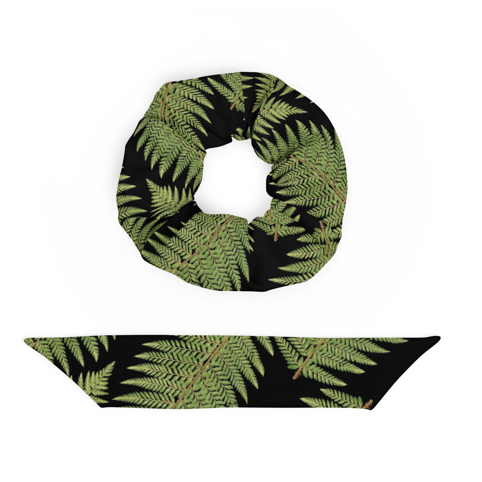 Recycled Scrunchie Hair Tie - Greenleaf Fern Hiking Collection