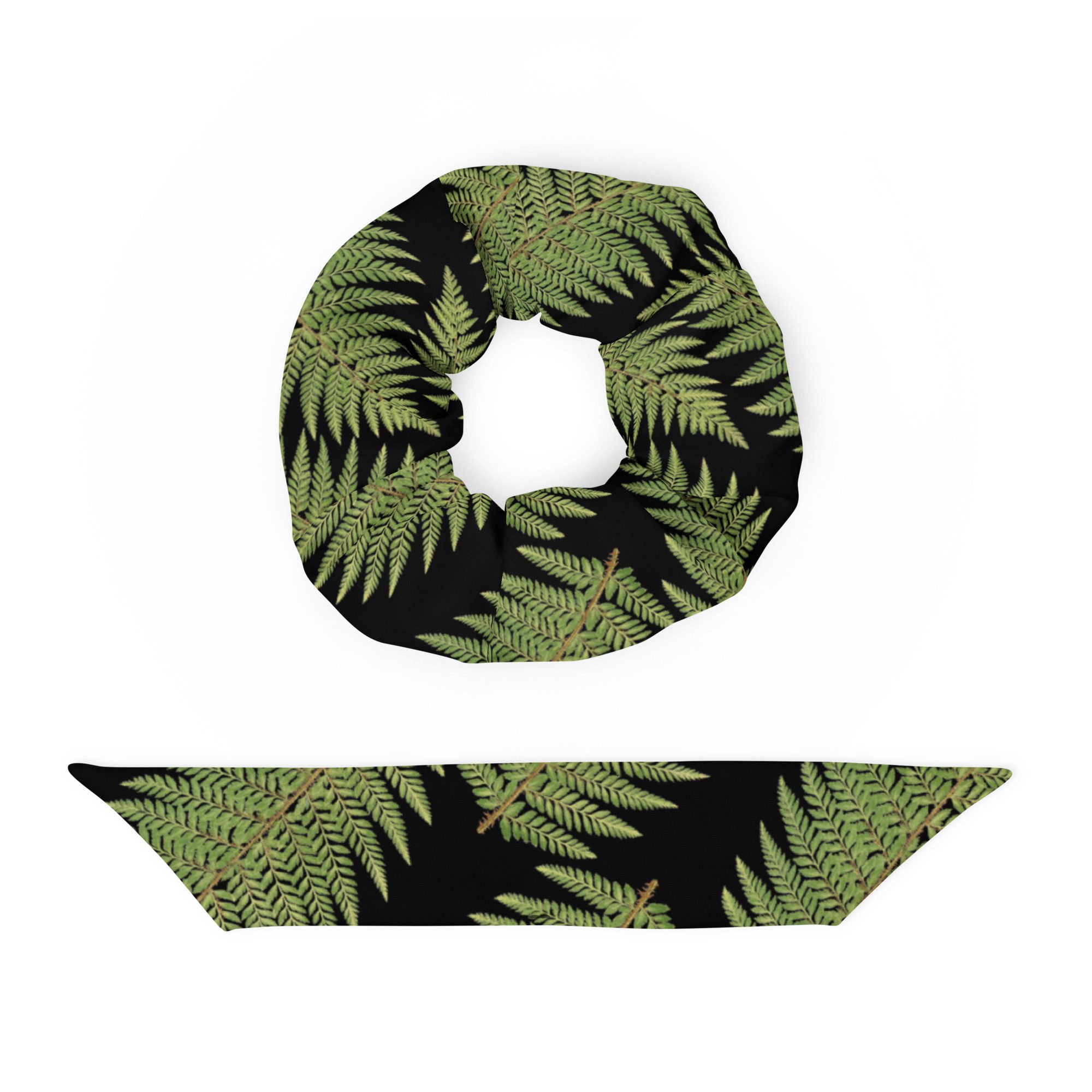 Recycled Scrunchie Hair Tie - Greenleaf Fern Hiking Collection