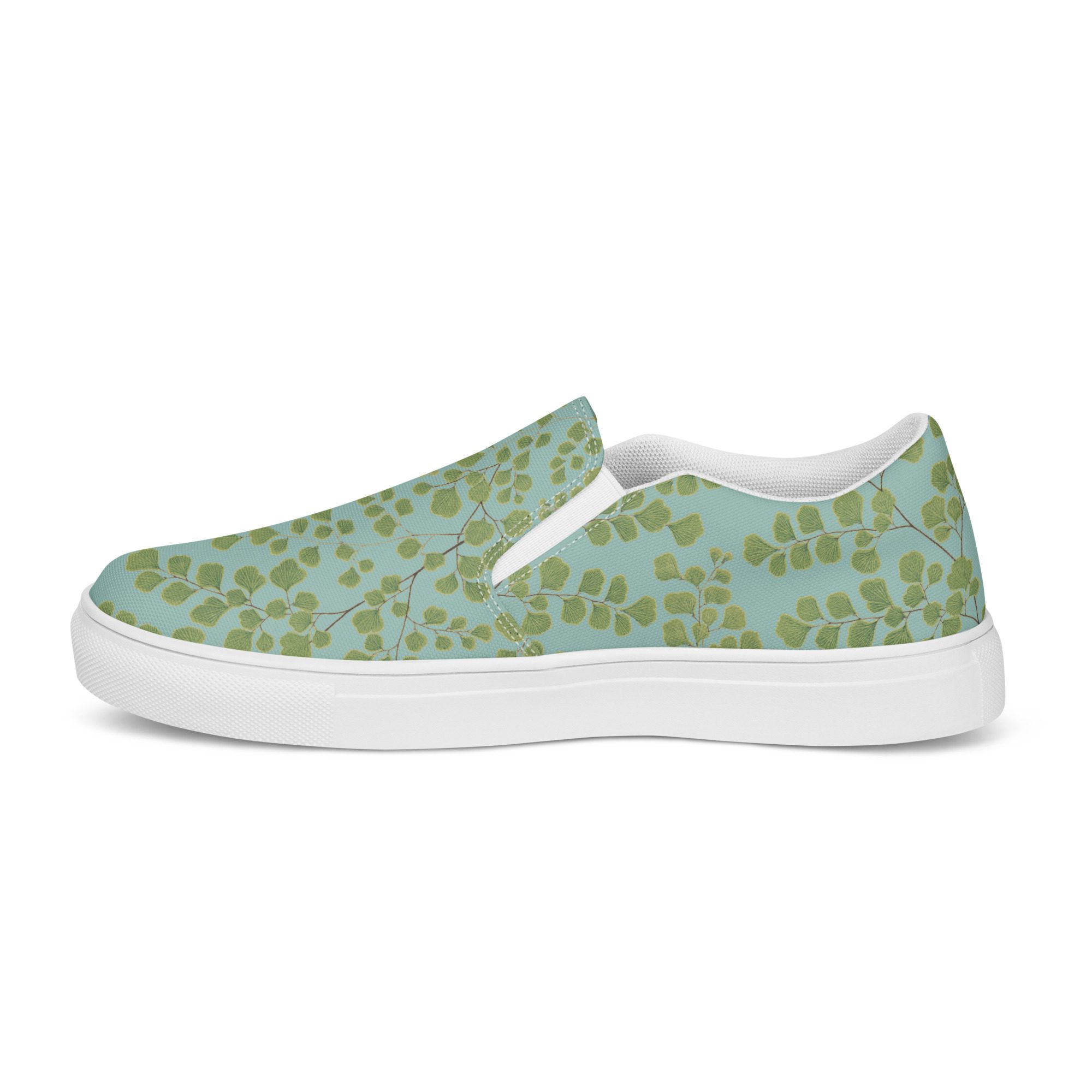 Women’s Slip-On Canvas Shoe - Maidenhair Fern Hiking Collection - Light Blue