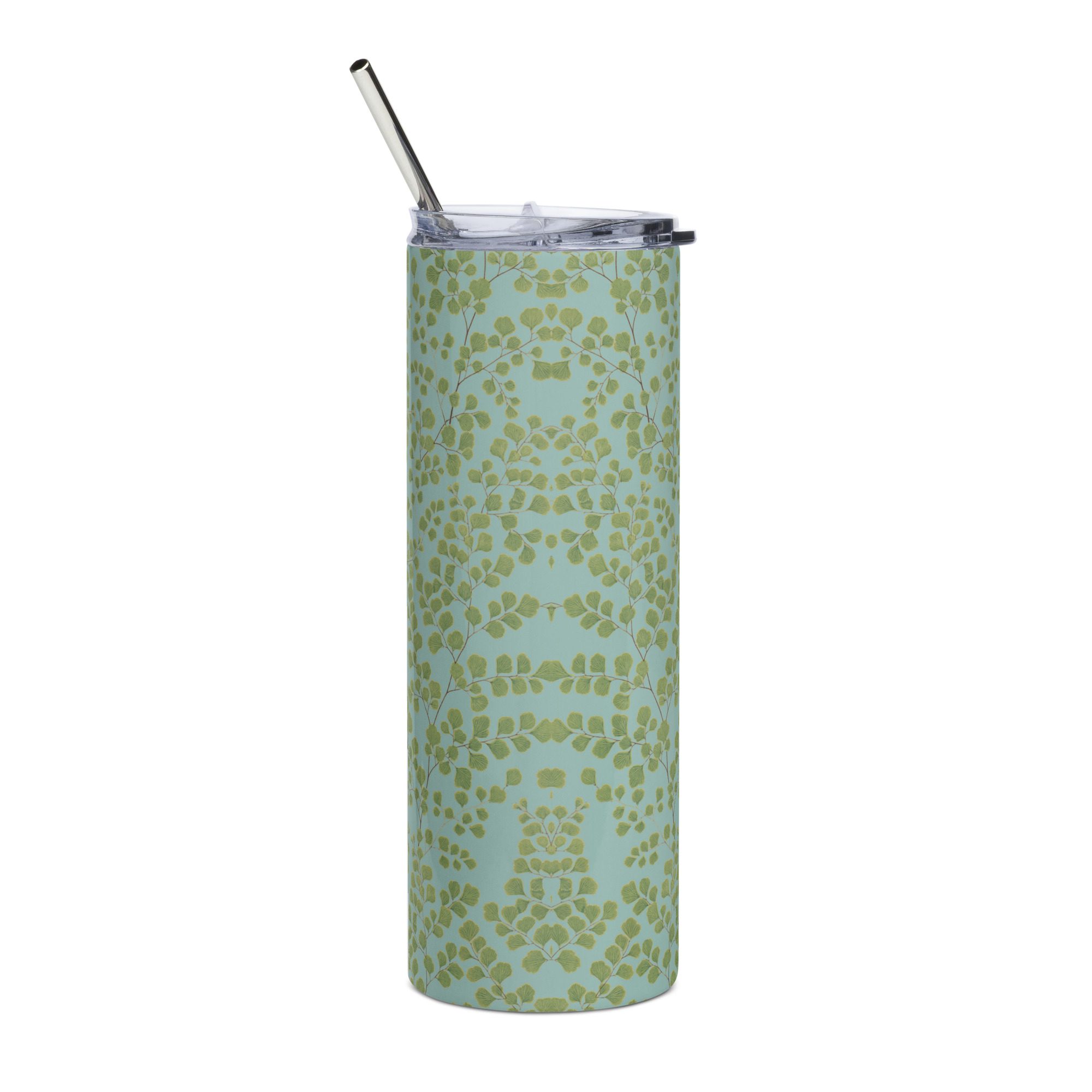 Stainless Steel Tumbler - Maidenhair Fern Hiking Collection - Light Blue