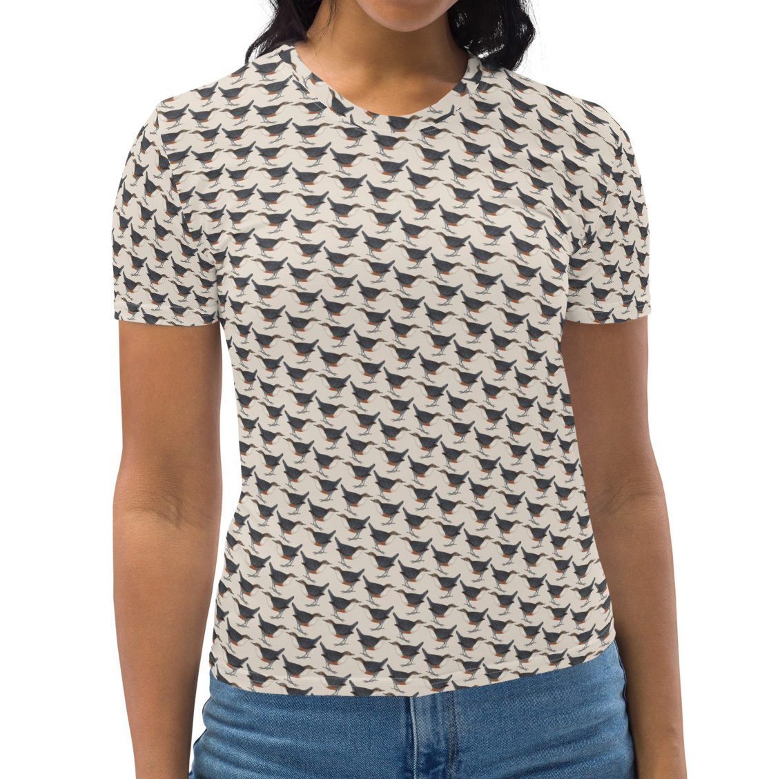 Women's Short-sleeve T-shirt - Dipper Birdwatching Collection - Cream