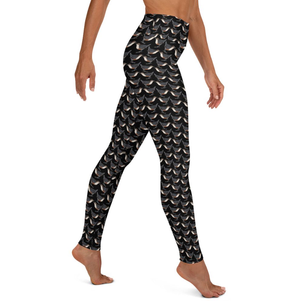 Yoga Leggings - Dipper Birdwatching Collection - Black