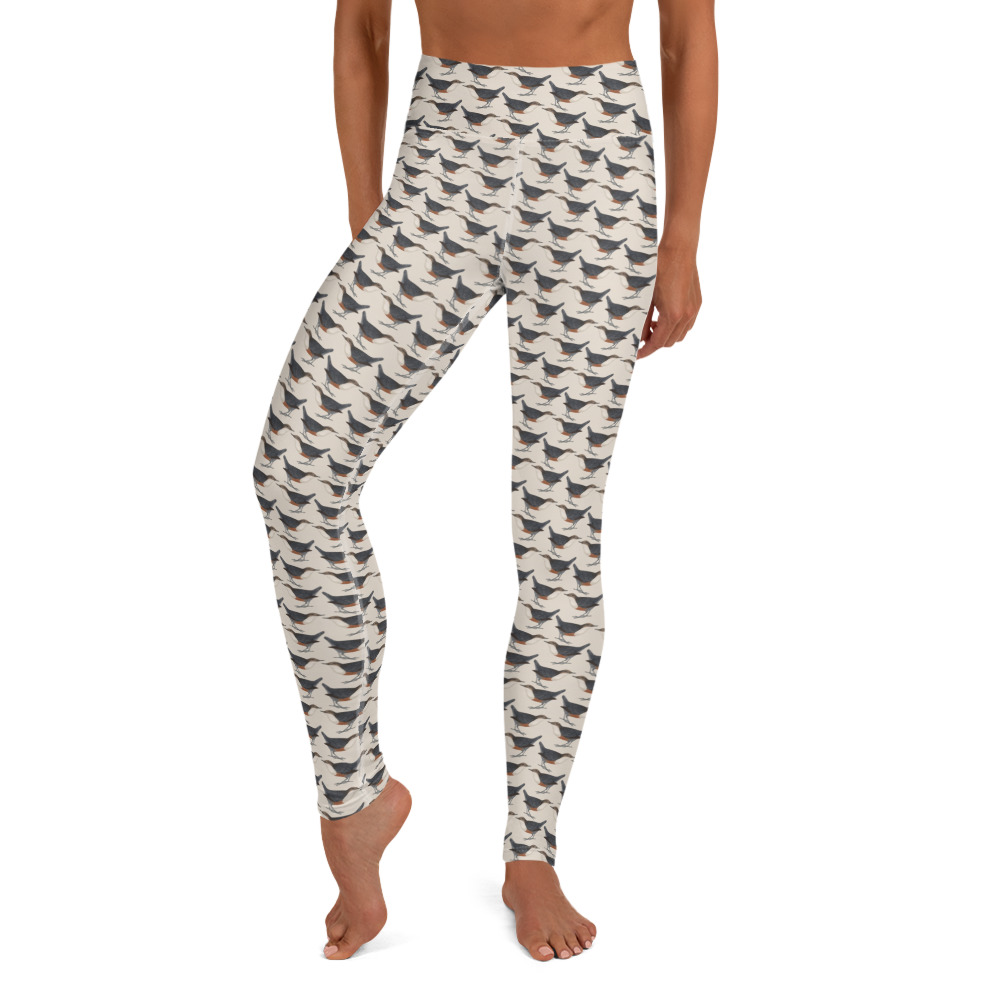 Yoga Leggings - Dipper Birdwatching Collection - Cream