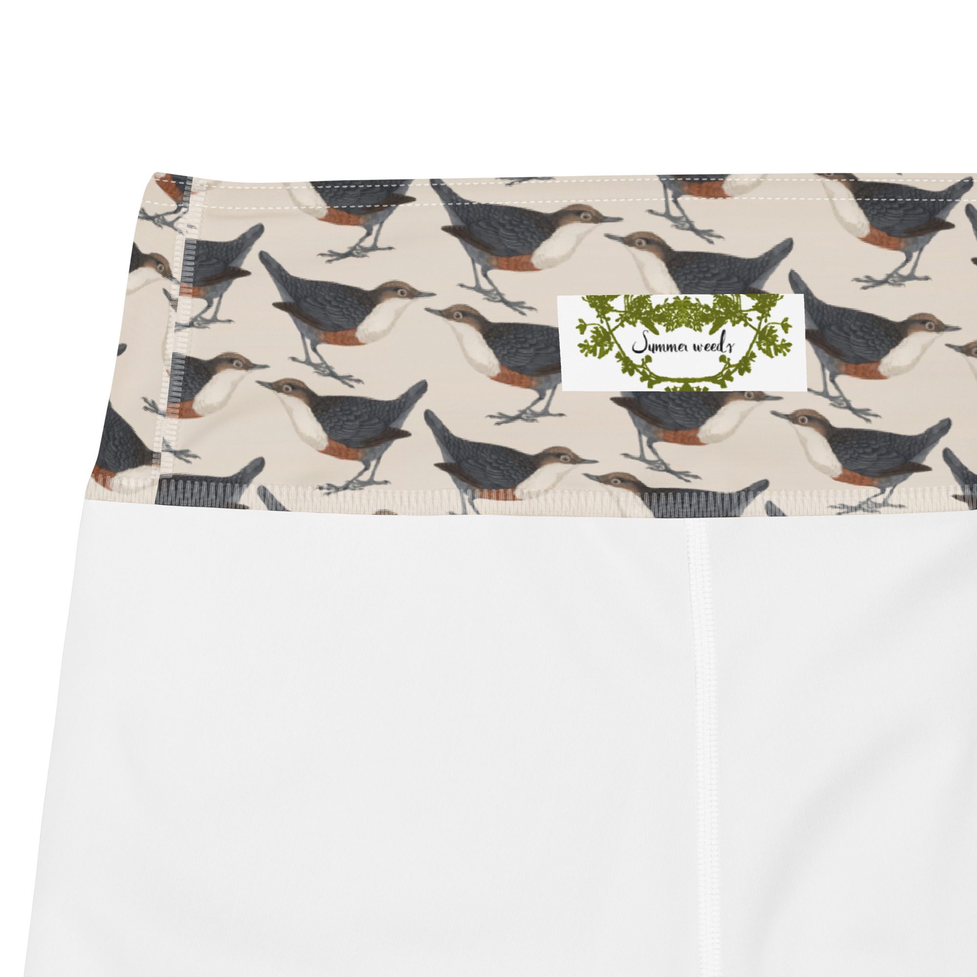 Yoga Leggings - Dipper Birdwatching Collection - Cream