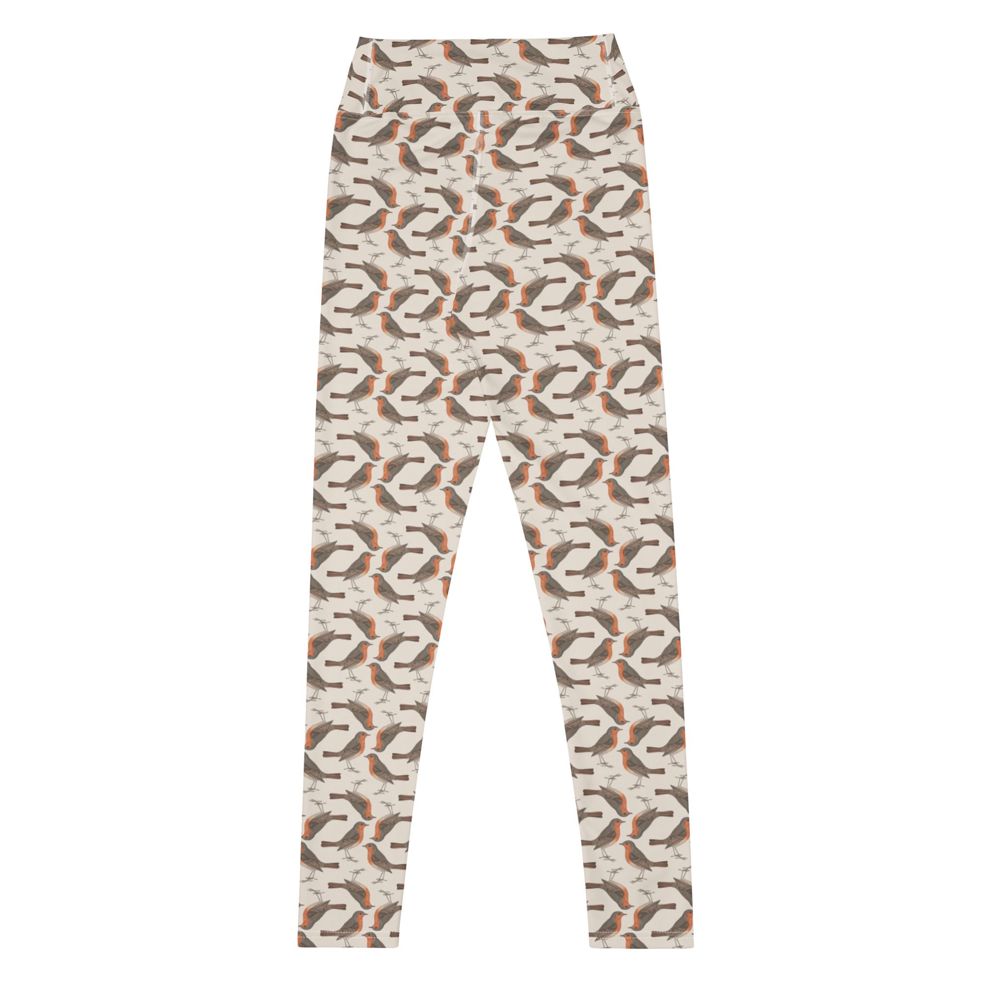 Yoga Leggings - Robin Birdwatching Collection - Cream
