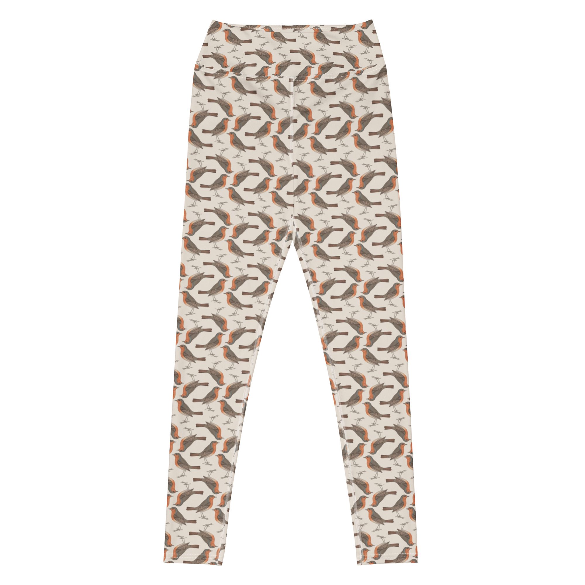 Yoga Leggings - Robin Birdwatching Collection - Cream