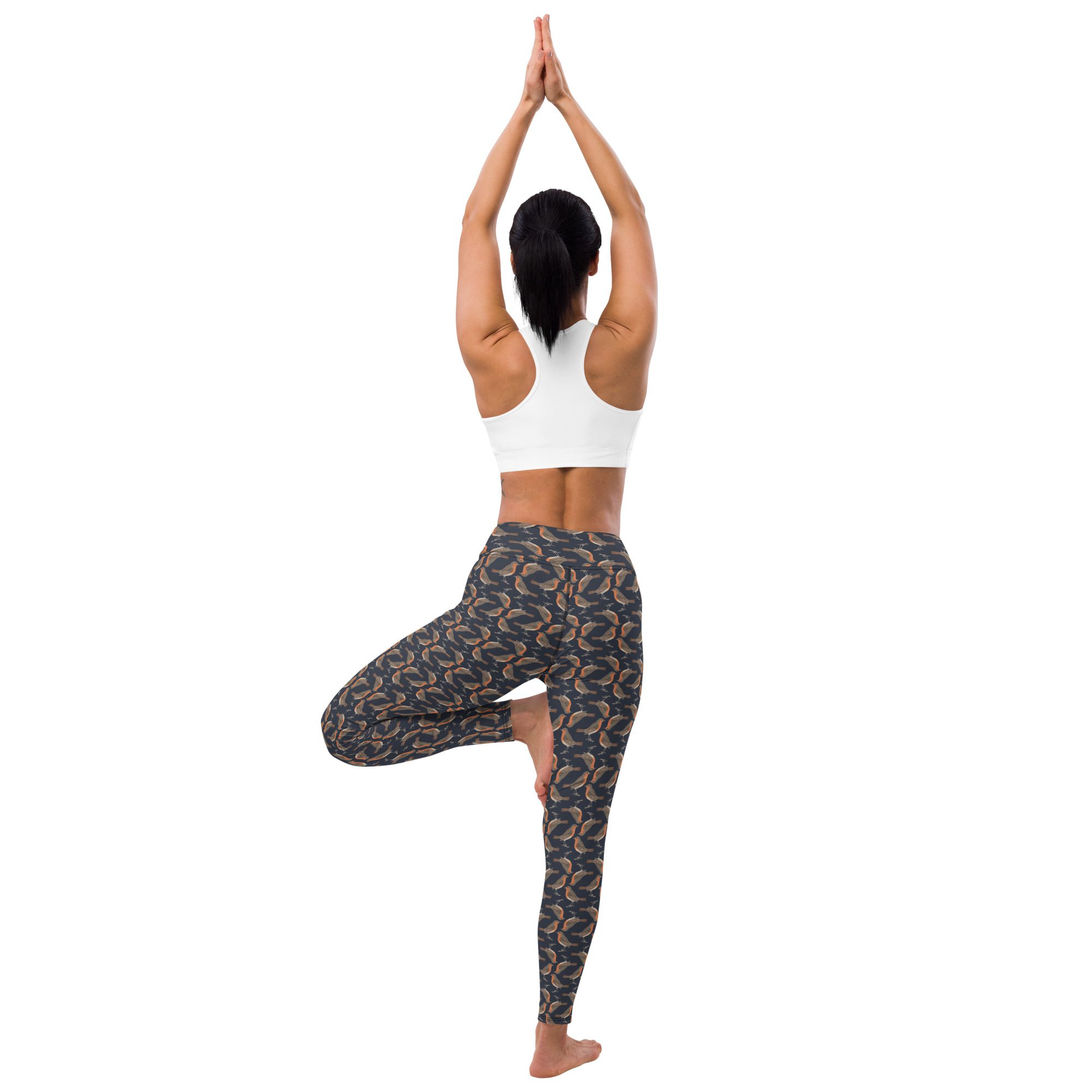 Yoga Leggings - Robin Birdwatching Collection - Navy